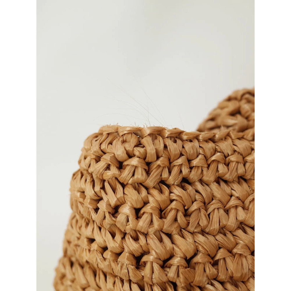Prada Beige Raffia Tricot Tote Shoulder Bag Beige Tan - Picture 9 of 9